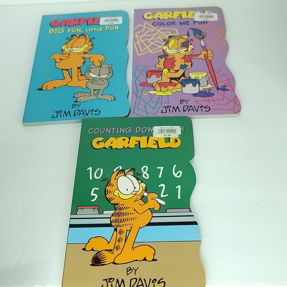 Lot Of 3 Set Garfield Board Book Funny Faces Odie Nermil 1-3 NEW Missing Pooky
